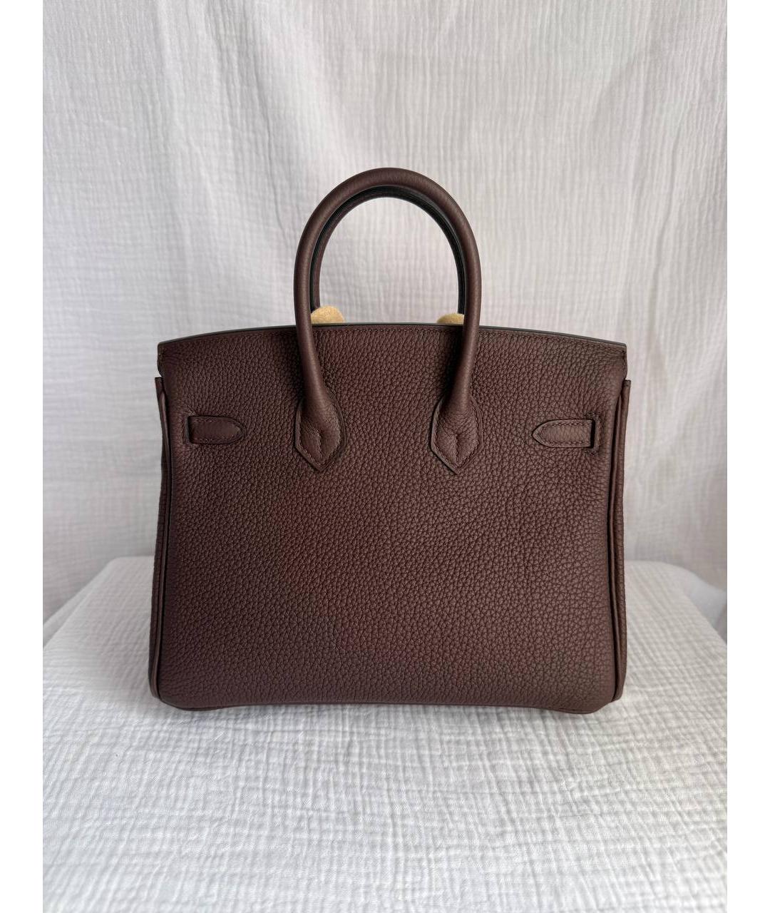 HERMES Бордовая кожаная сумка тоут, фото 3