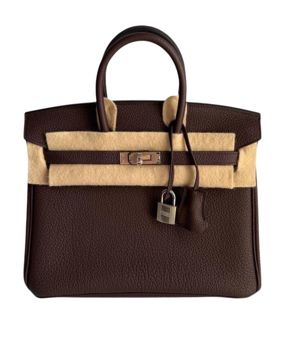 HERMES Бордовая кожаная сумка тоут, фото 1