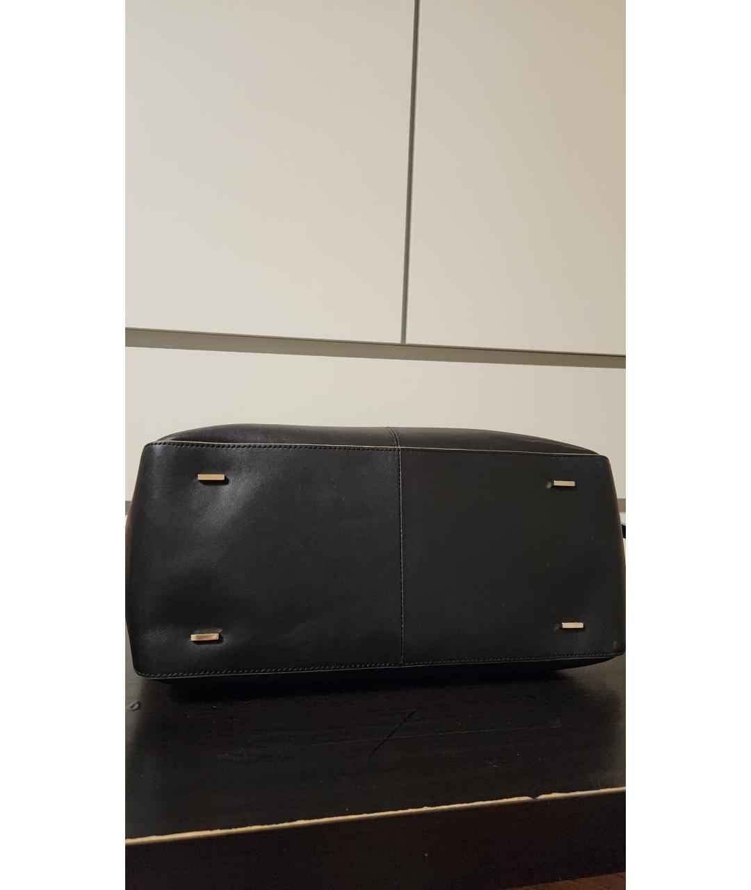 DKNY Черная кожаная сумка с короткими ручками, фото 5