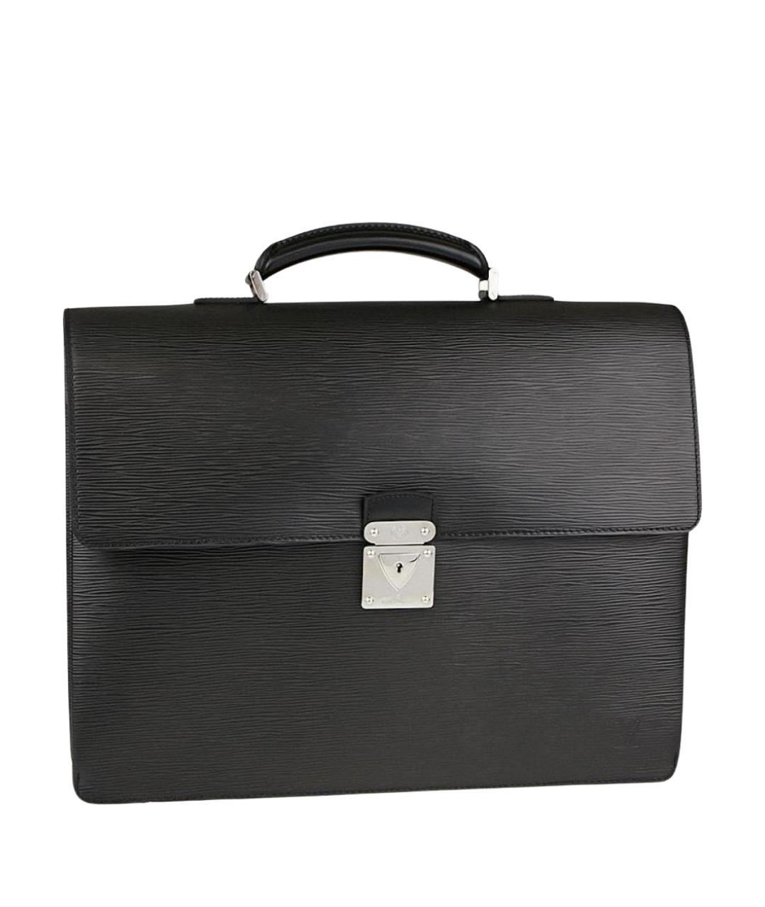 LOUIS VUITTON Черный кожаный портфель, фото 1