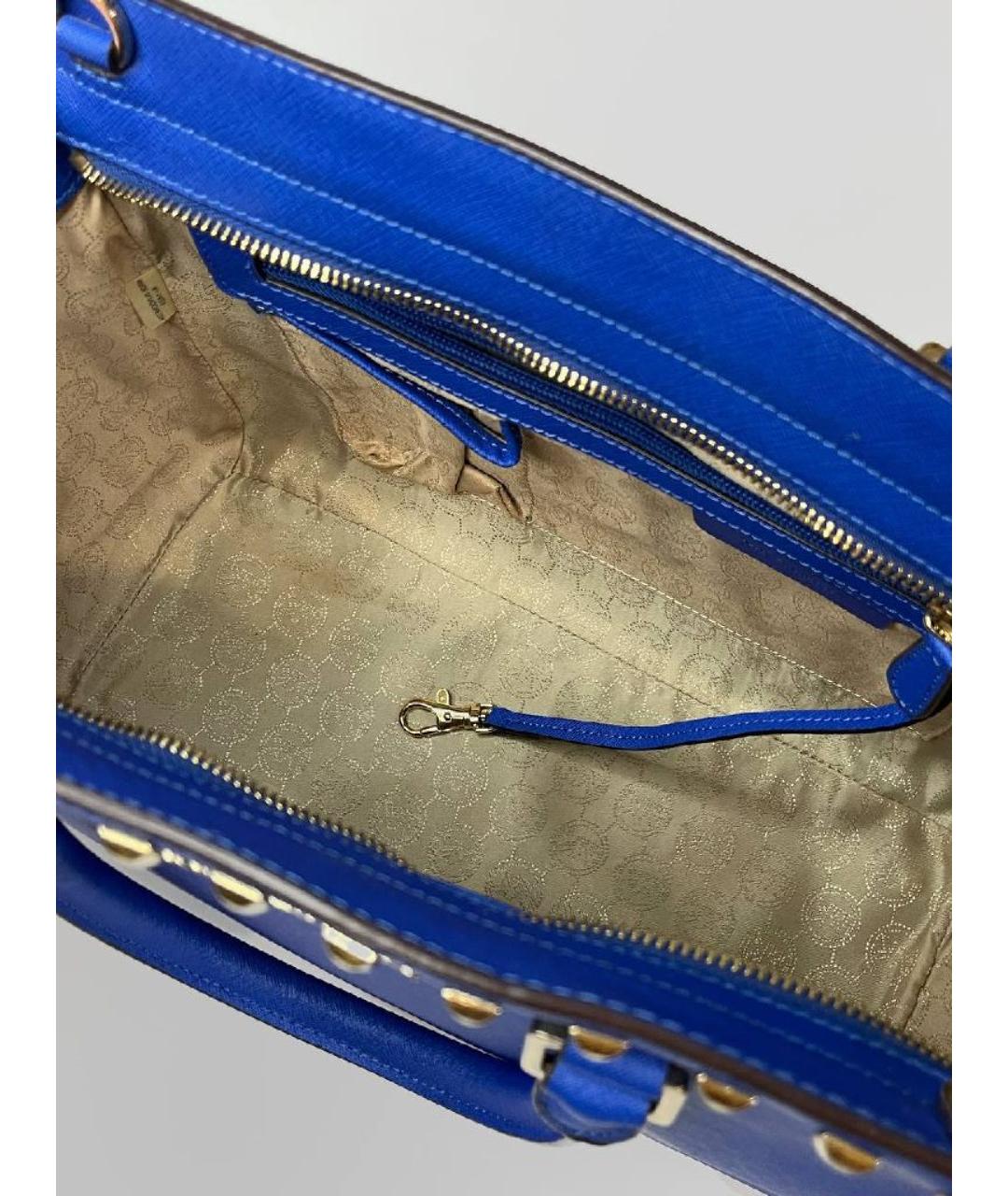 MICHAEL KORS Синяя кожаная сумка тоут, фото 3