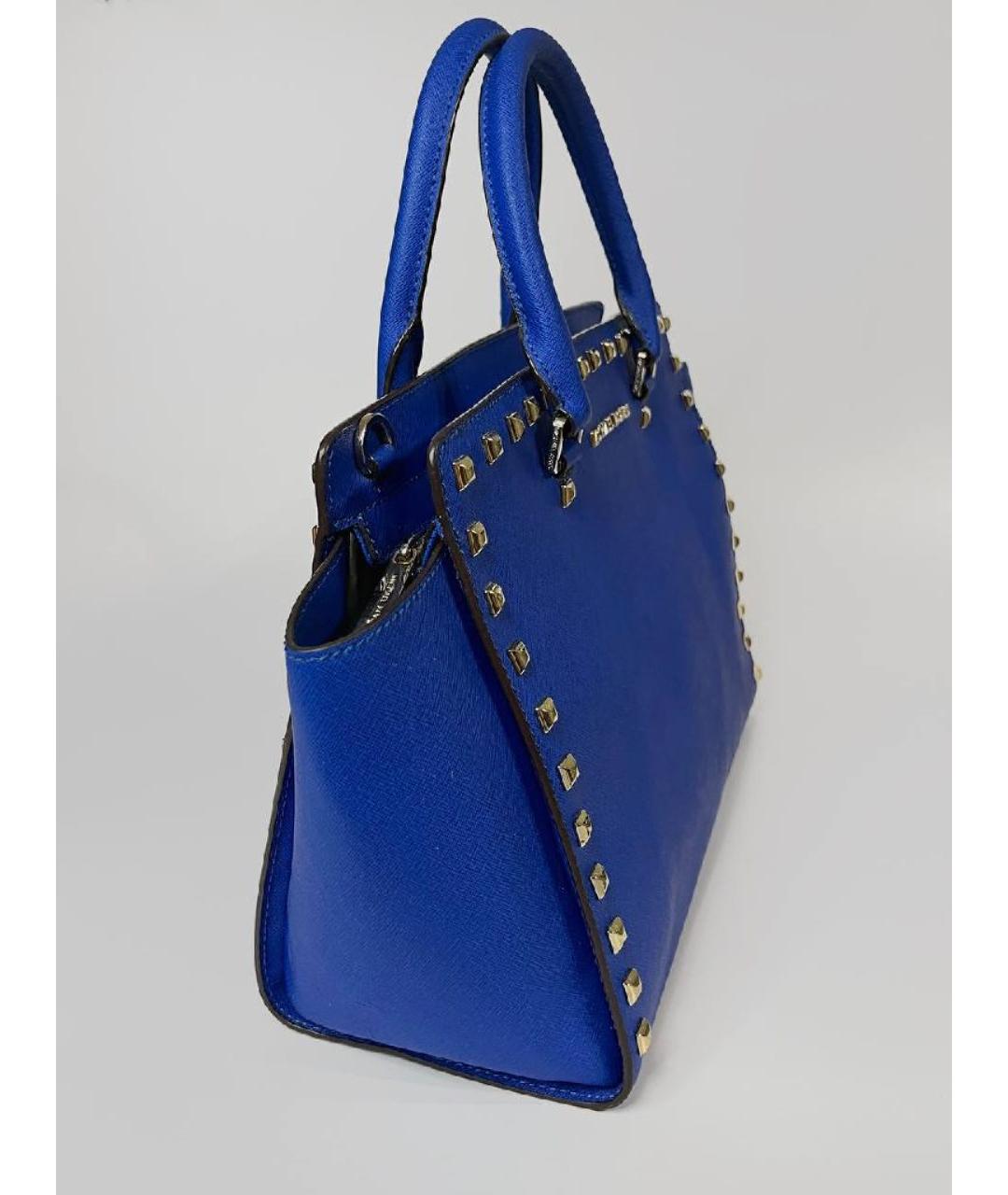 MICHAEL KORS Синяя кожаная сумка тоут, фото 2