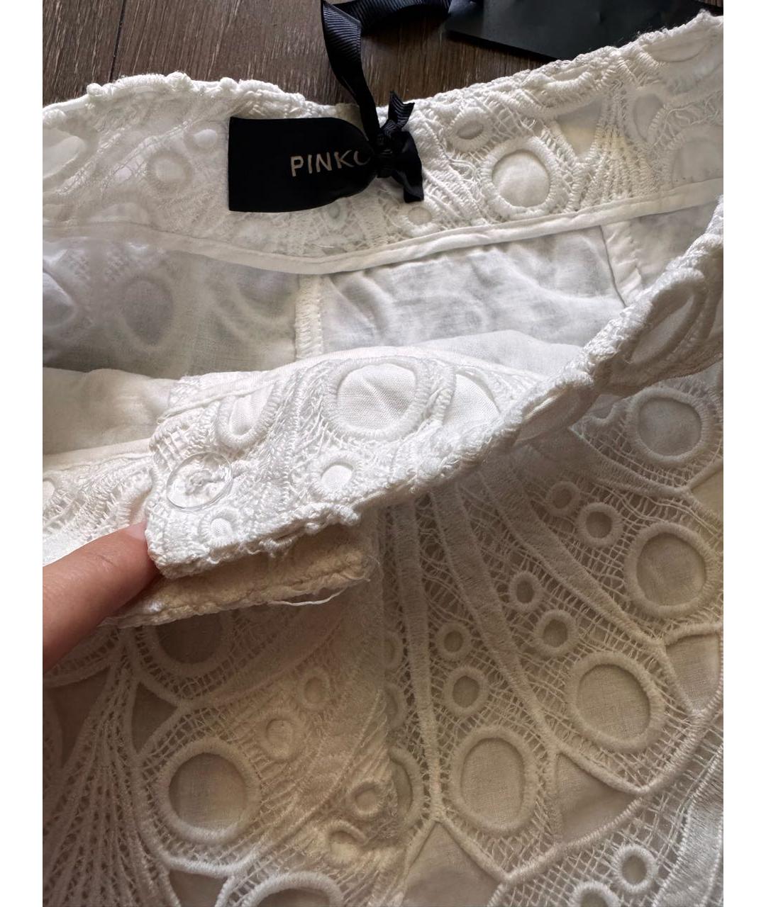 PINKO Белые хлопковые шорты, фото 6