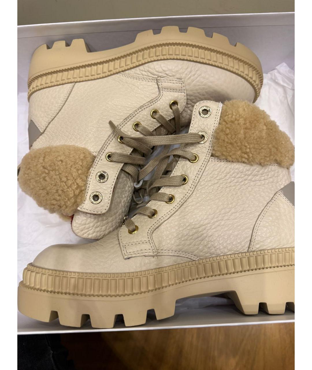 BOGNER Бежевые кожаные ботинки, фото 5