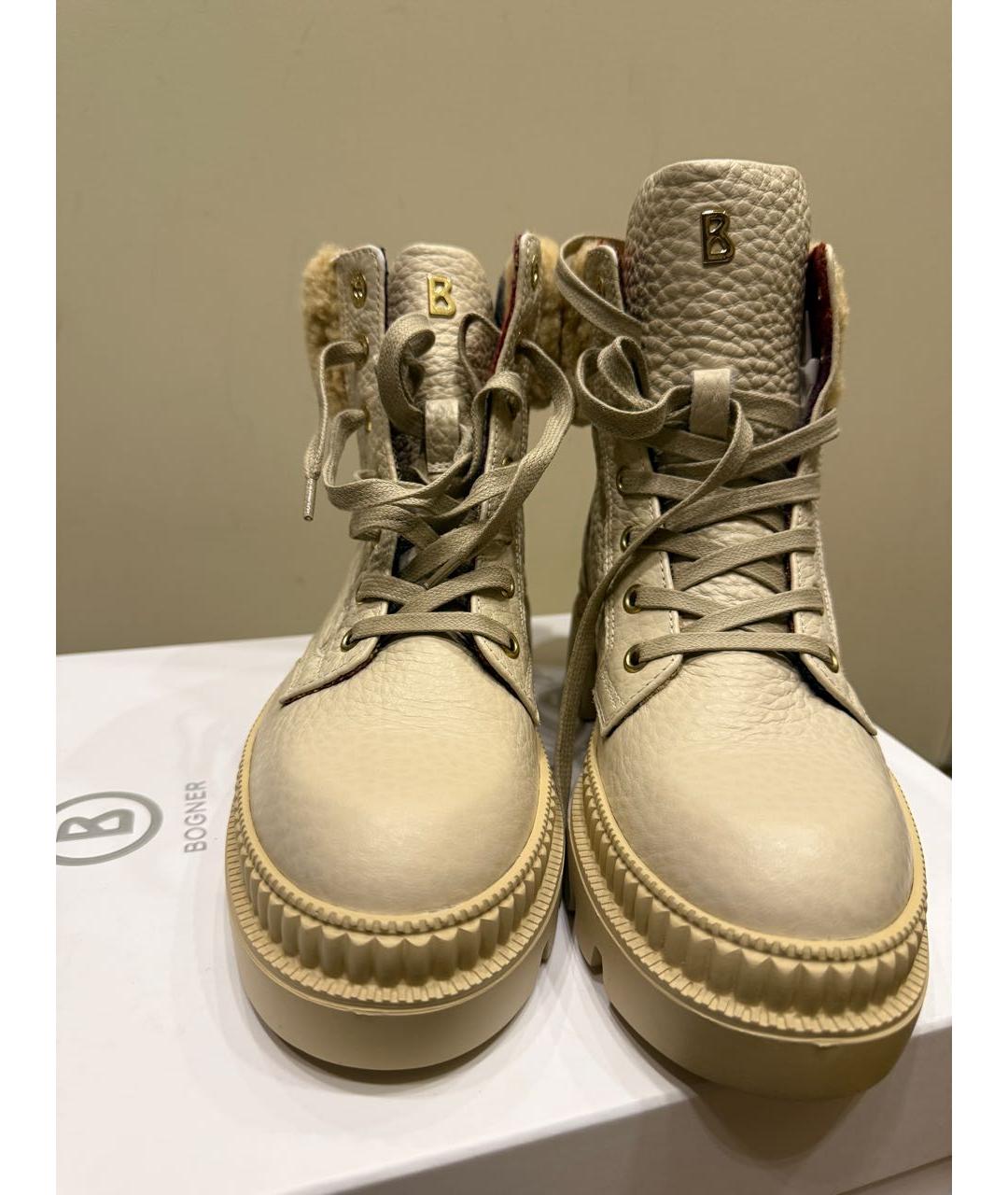 BOGNER Бежевые кожаные ботинки, фото 2