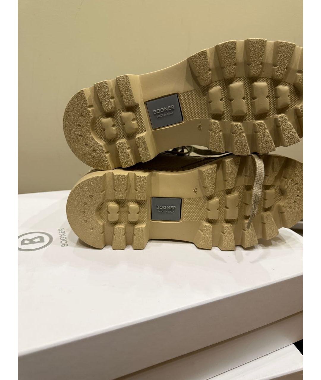 BOGNER Бежевые кожаные ботинки, фото 4