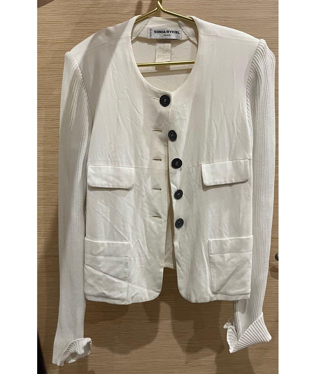 SONIA RYKIEL Белый ацетатный жакет/пиджак, фото 5