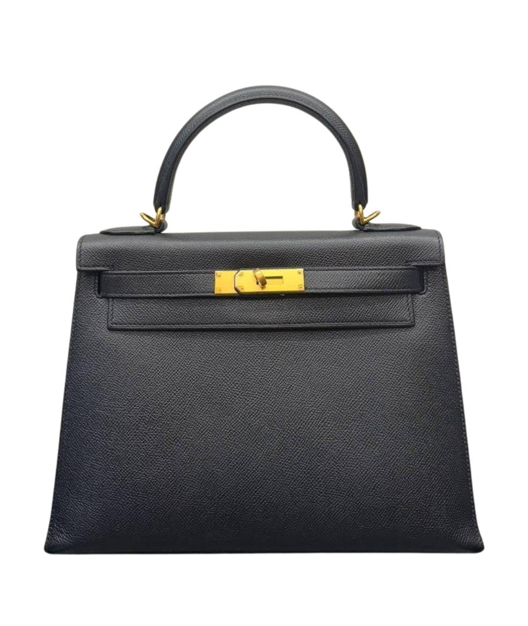 HERMES Черная кожаная сумка тоут, фото 1