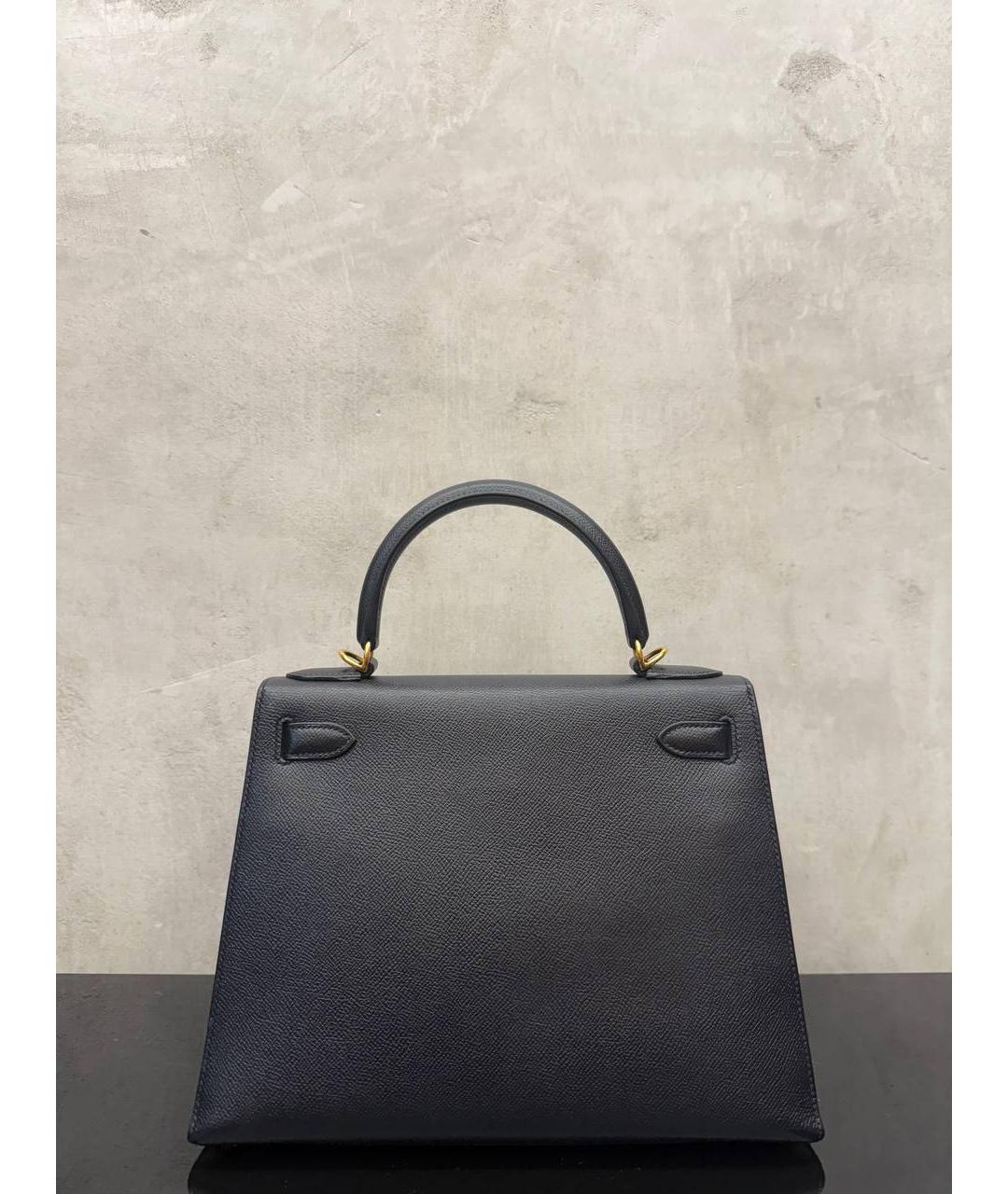HERMES Черная кожаная сумка тоут, фото 3