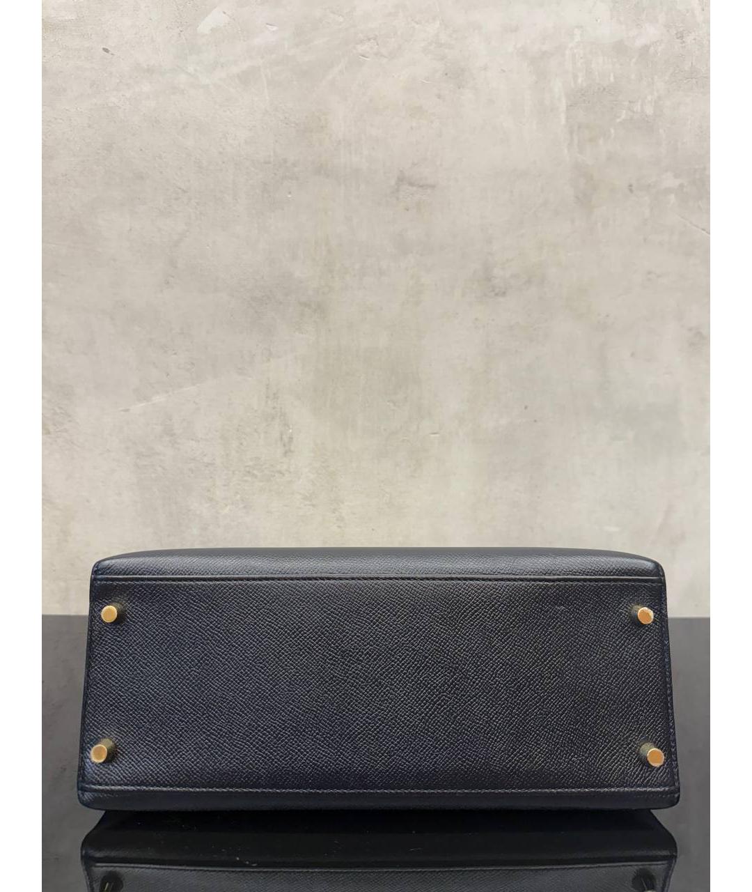 HERMES Черная кожаная сумка тоут, фото 4