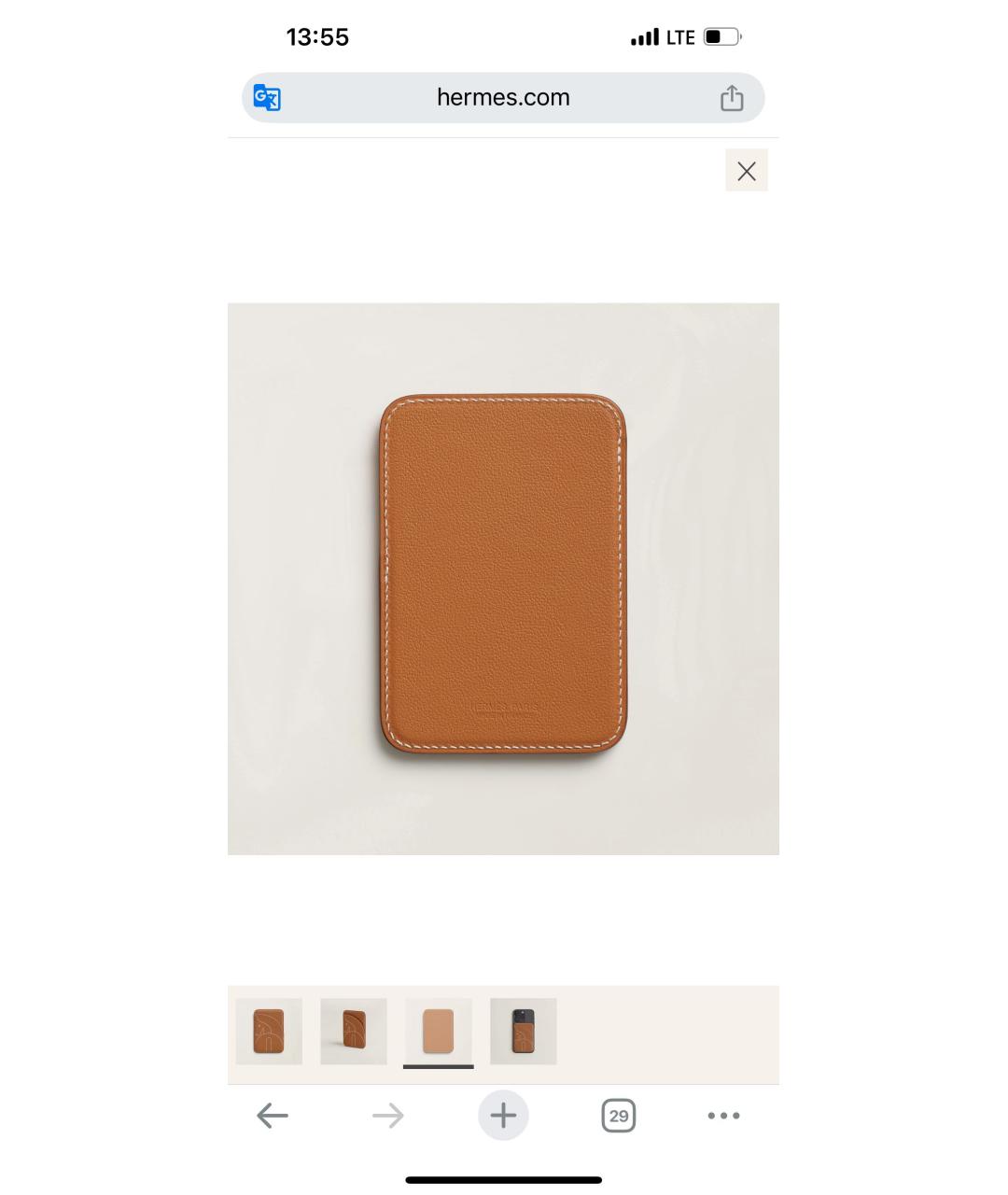 HERMES Коричневый кожаный кардхолдер, фото 2