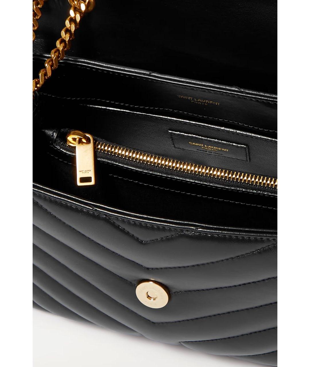 SAINT LAURENT Черная кожаная сумка тоут, фото 3