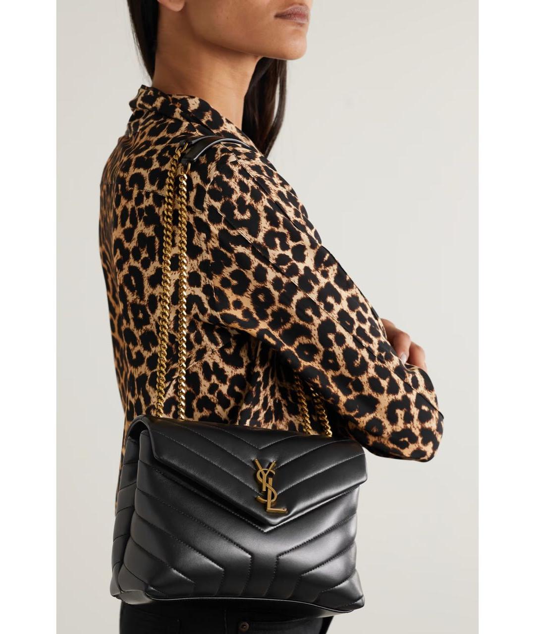 SAINT LAURENT Черная кожаная сумка тоут, фото 5