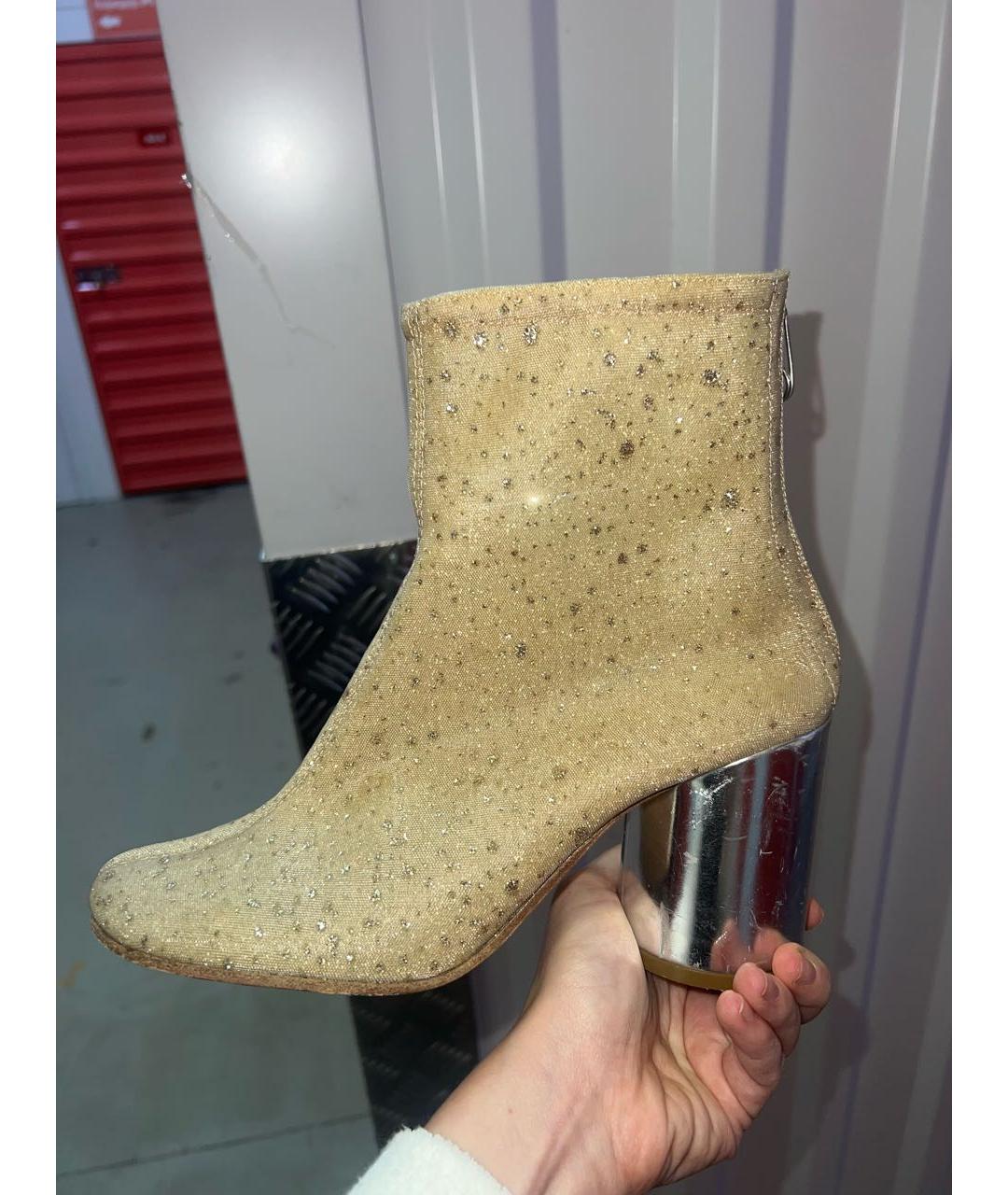 MM6 MAISON MARGIELA Бежевые текстильные полусапоги, фото 4