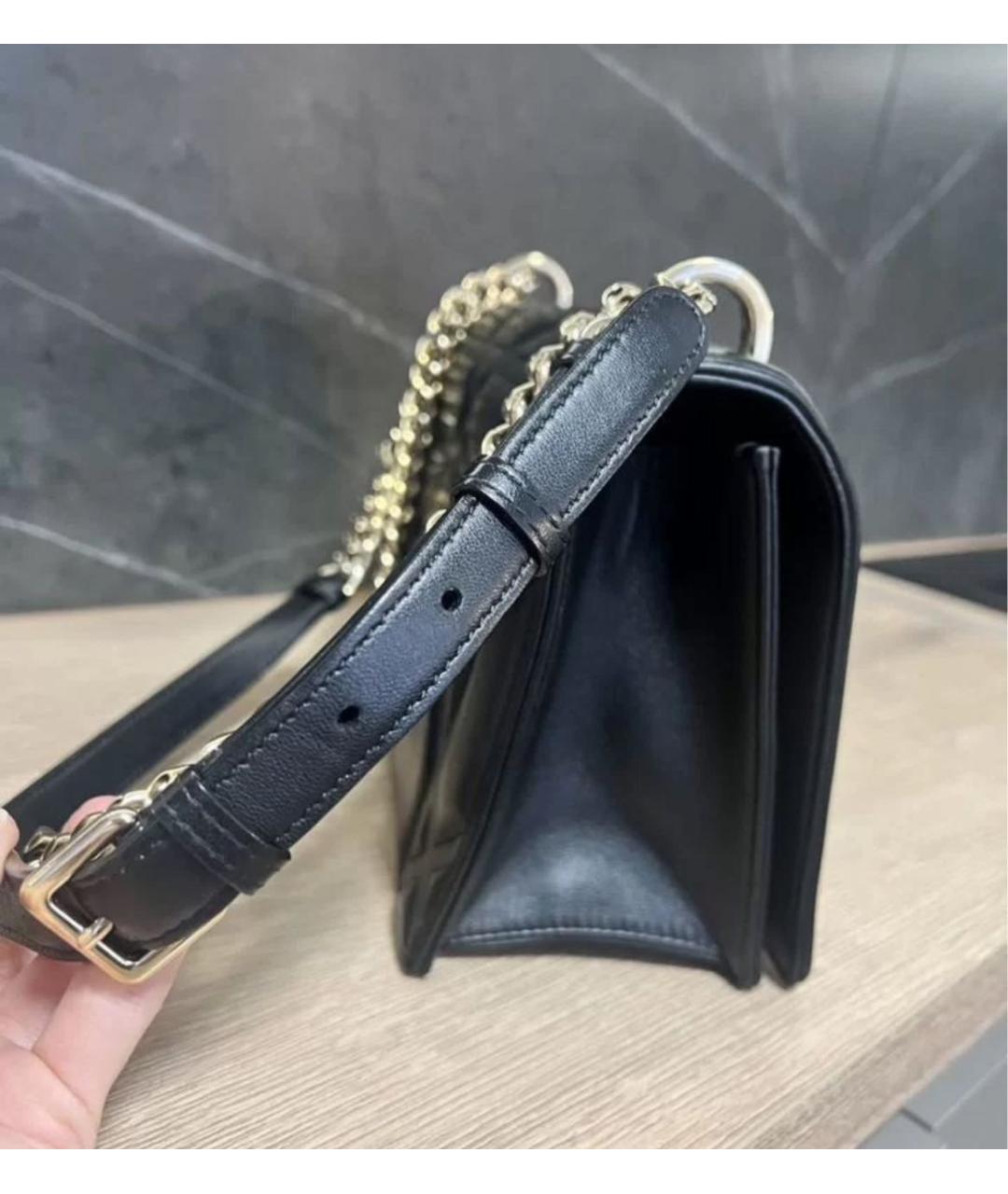 CHRISTIAN DIOR Черная кожаная сумка через плечо, фото 4