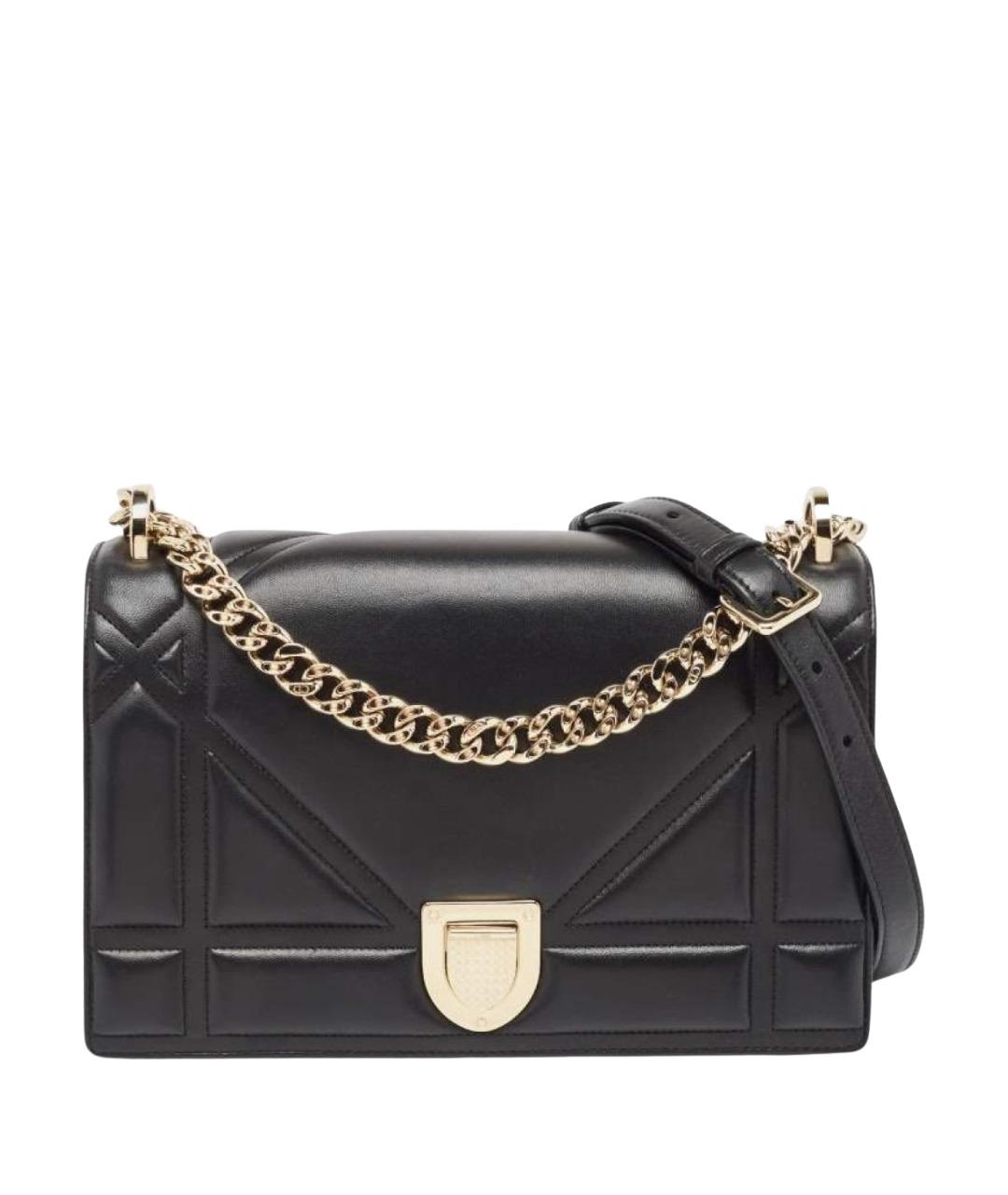 CHRISTIAN DIOR Черная кожаная сумка через плечо, фото 1
