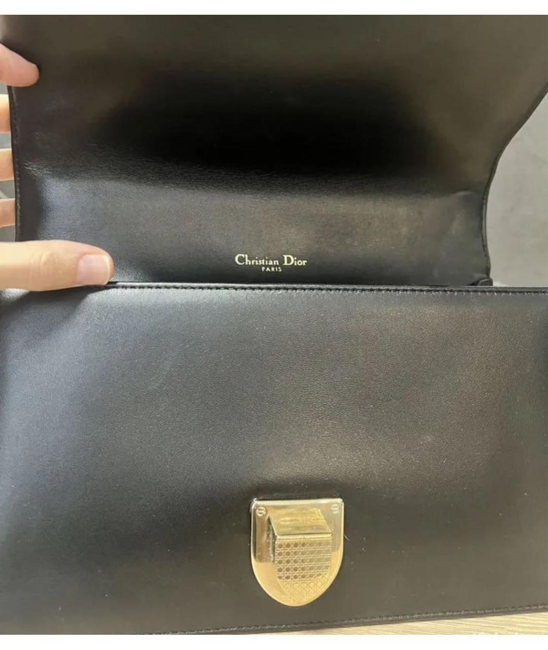 CHRISTIAN DIOR Черная кожаная сумка через плечо, фото 5