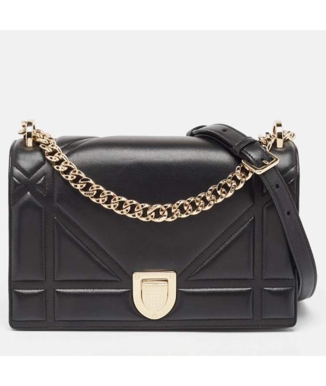 CHRISTIAN DIOR Черная кожаная сумка через плечо, фото 9