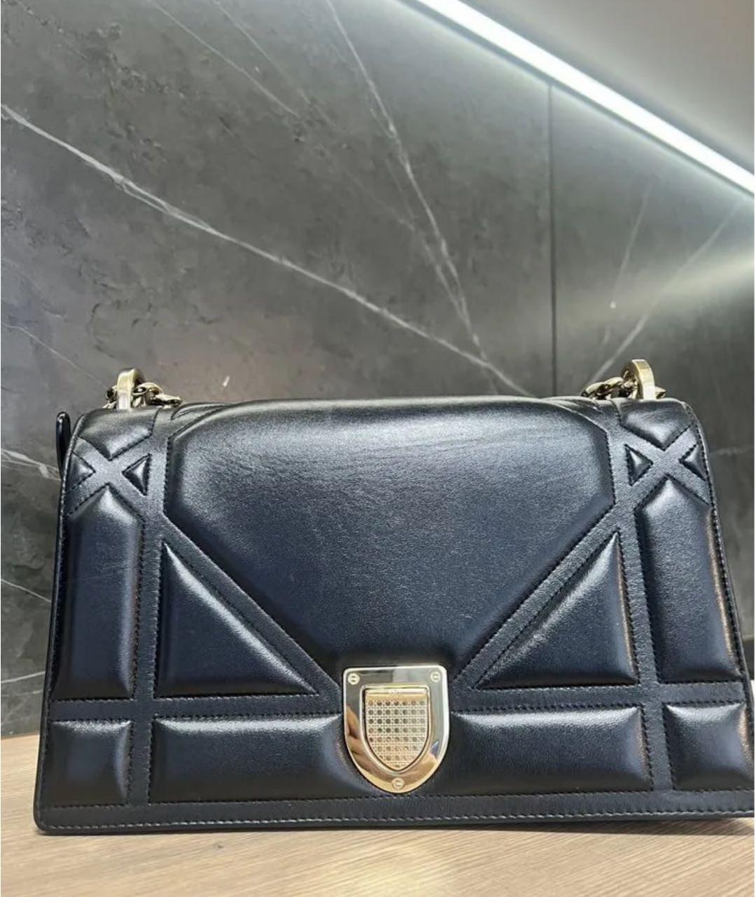 CHRISTIAN DIOR Черная кожаная сумка через плечо, фото 2