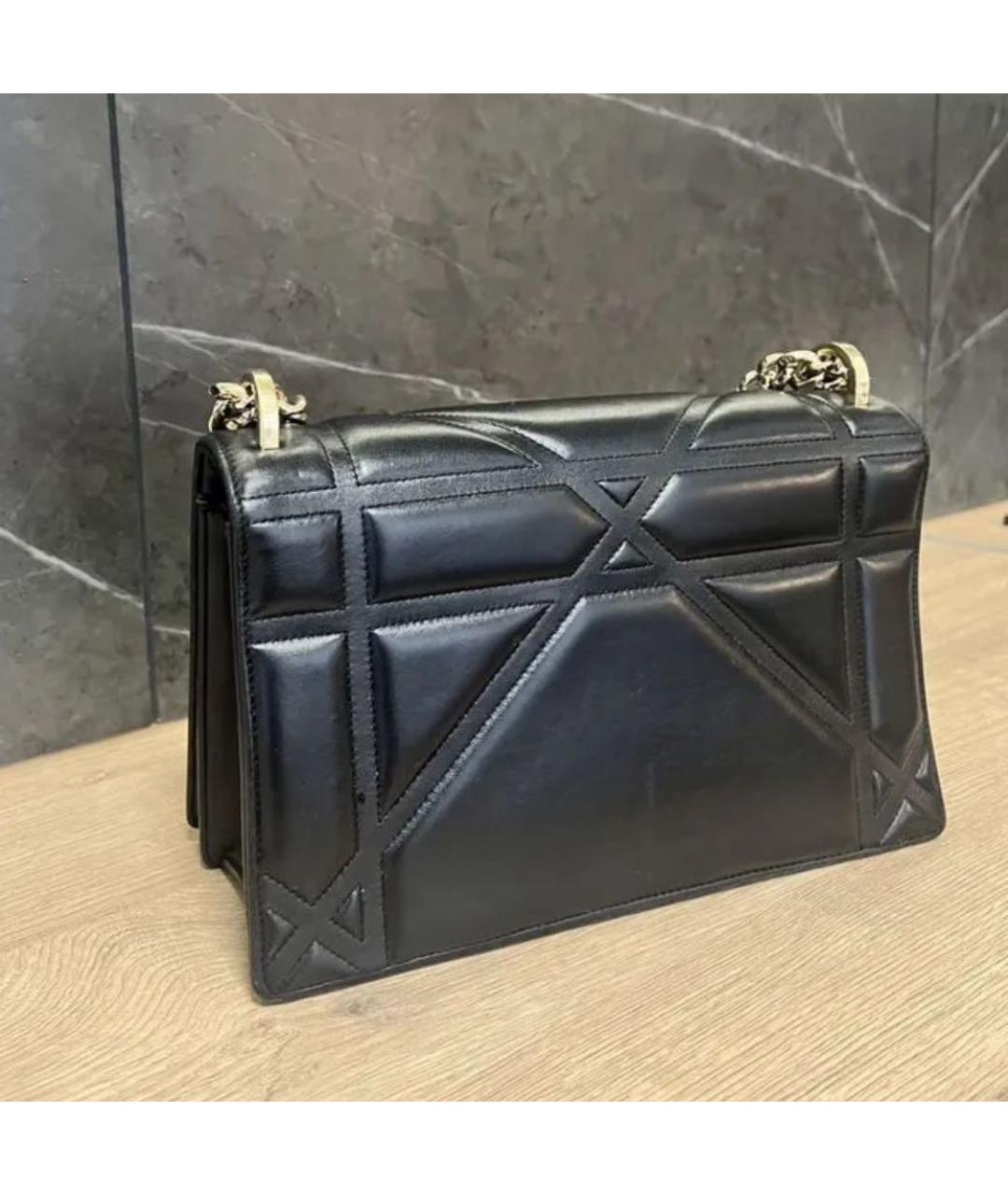 CHRISTIAN DIOR Черная кожаная сумка через плечо, фото 3
