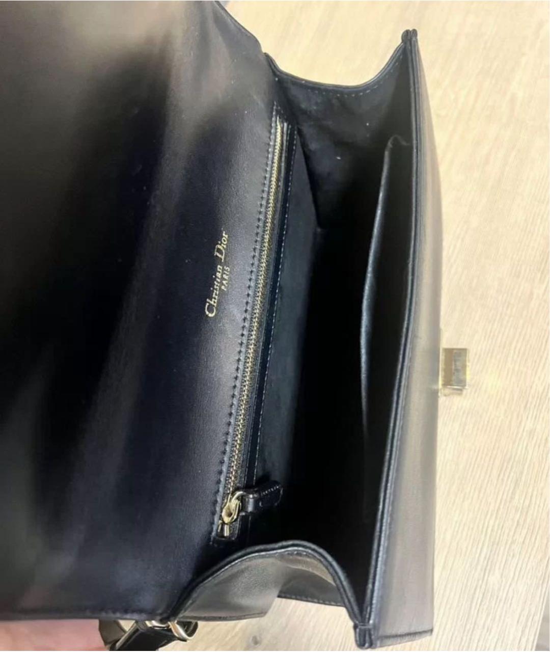 CHRISTIAN DIOR Черная кожаная сумка через плечо, фото 6
