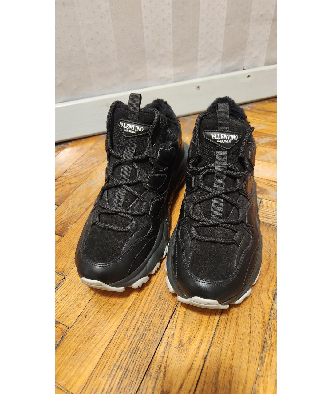 VALENTINO Черные кожаные кроссовки, фото 2