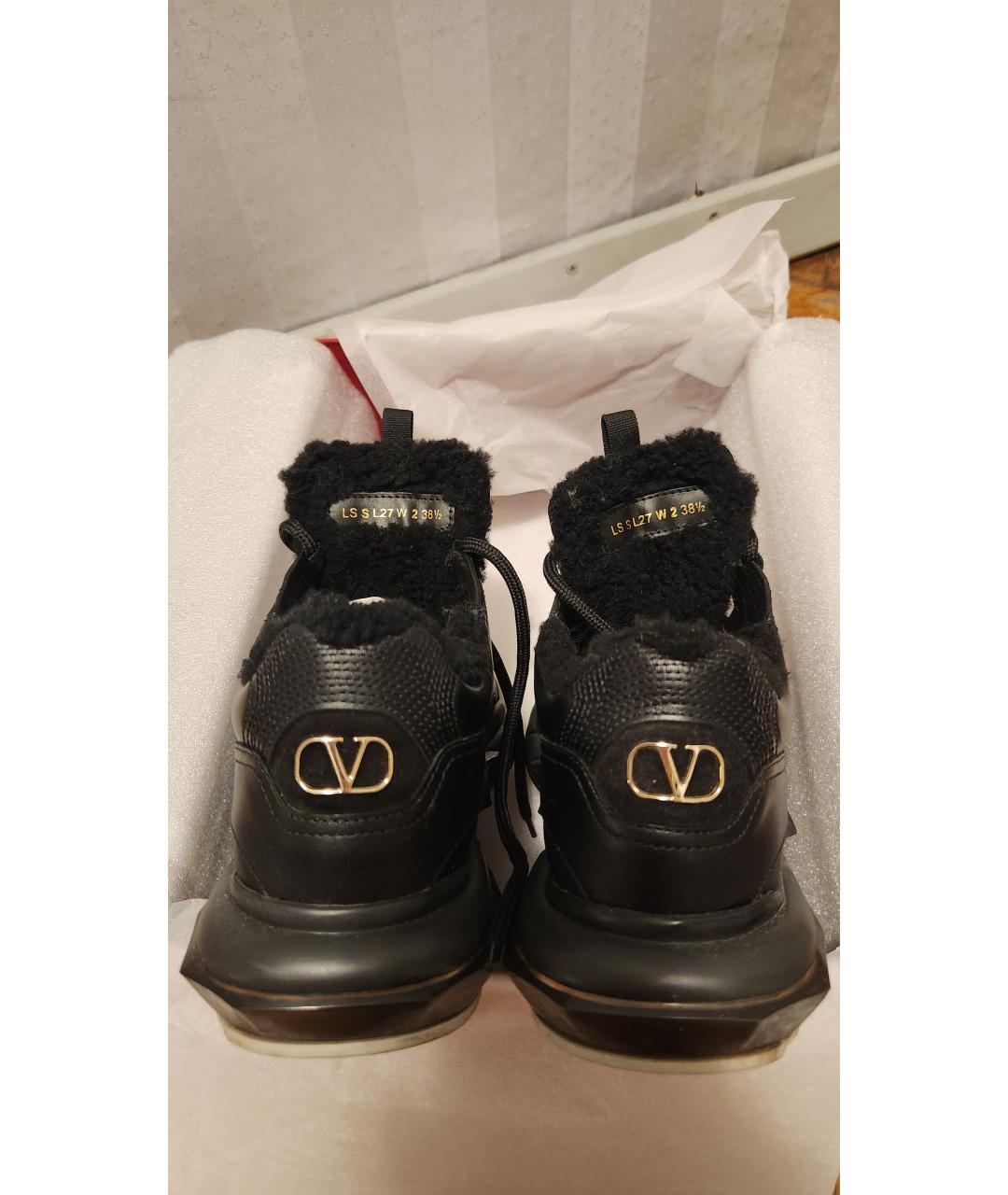 VALENTINO Черные кожаные кроссовки, фото 9