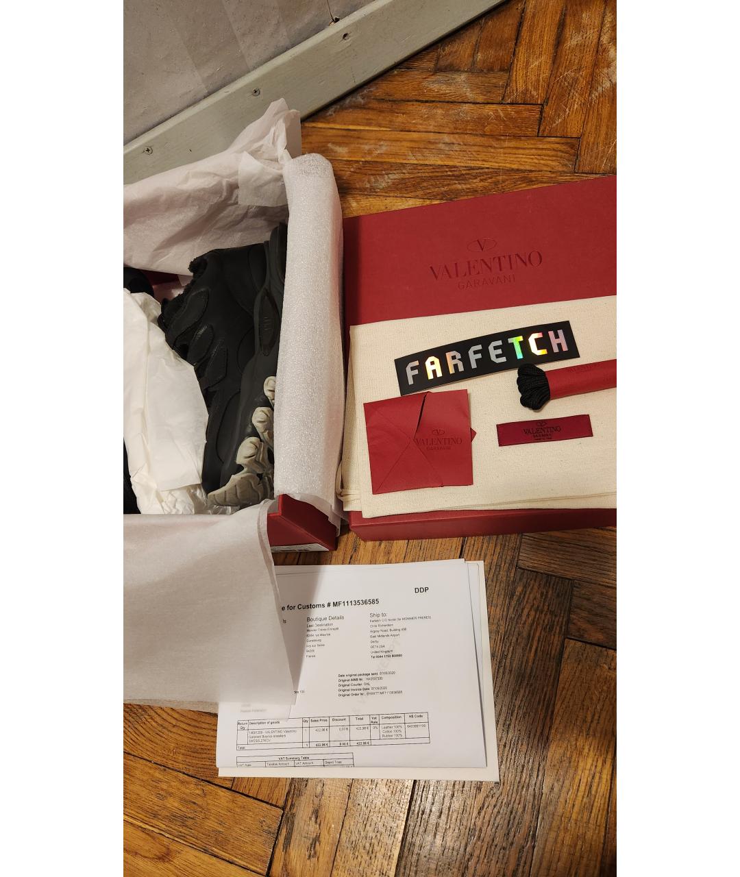 VALENTINO Черные кожаные кроссовки, фото 7