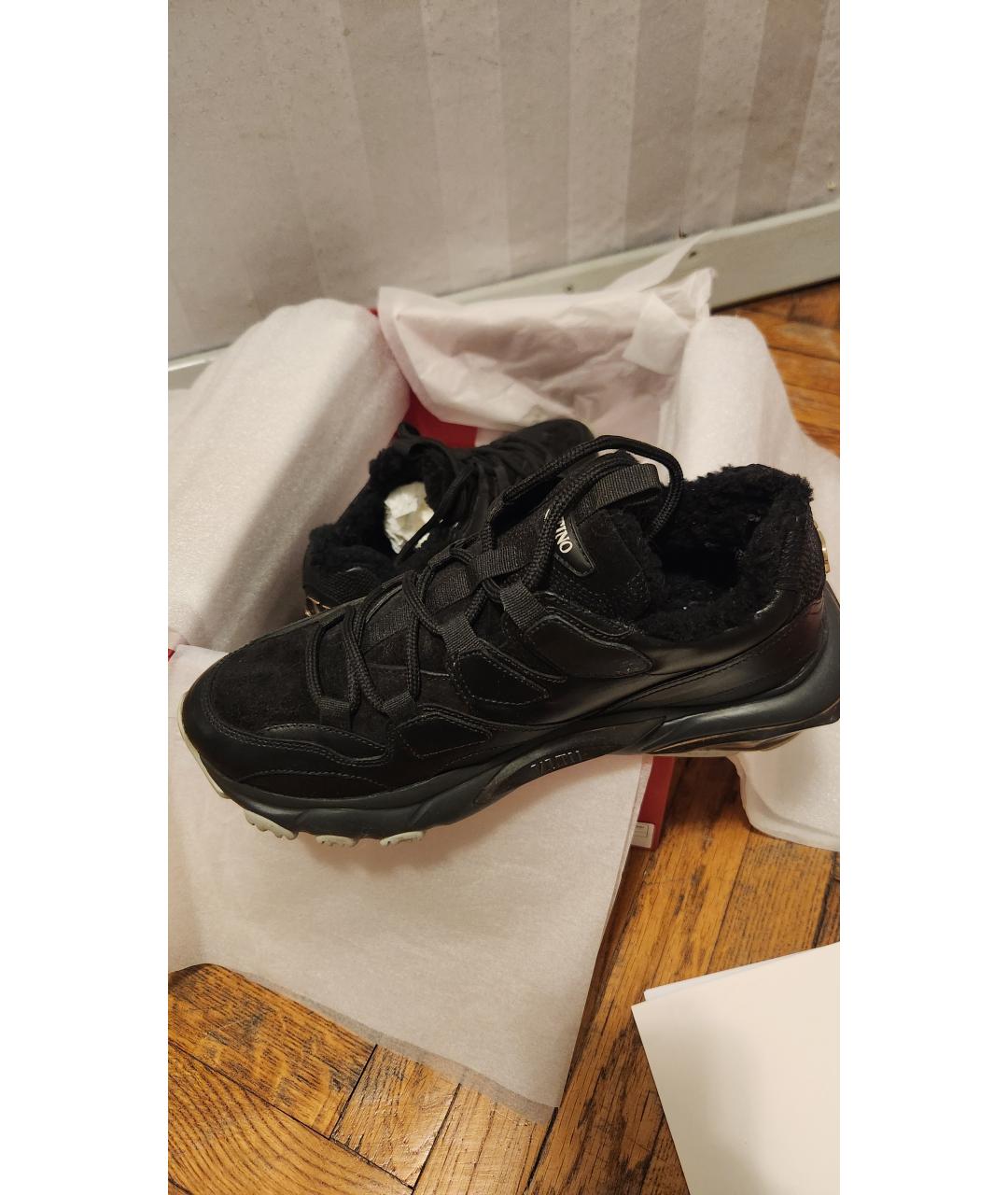 VALENTINO Черные кожаные кроссовки, фото 8