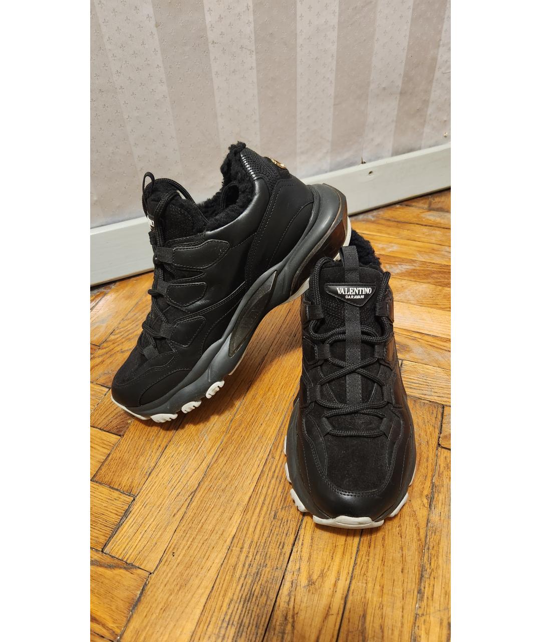 VALENTINO Черные кожаные кроссовки, фото 6