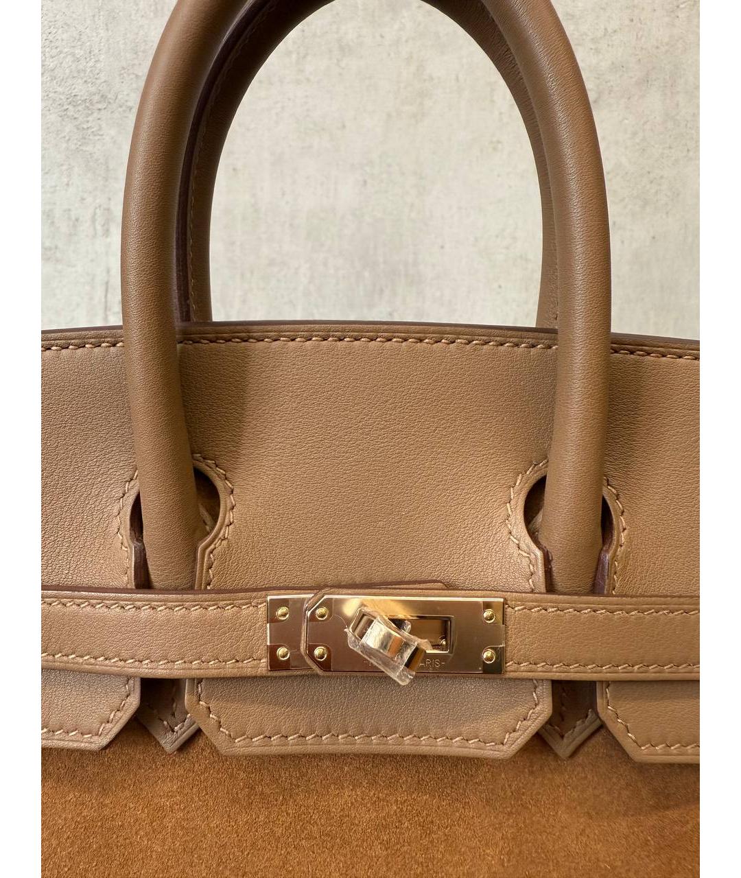 HERMES Коричневая кожаная сумка тоут, фото 6