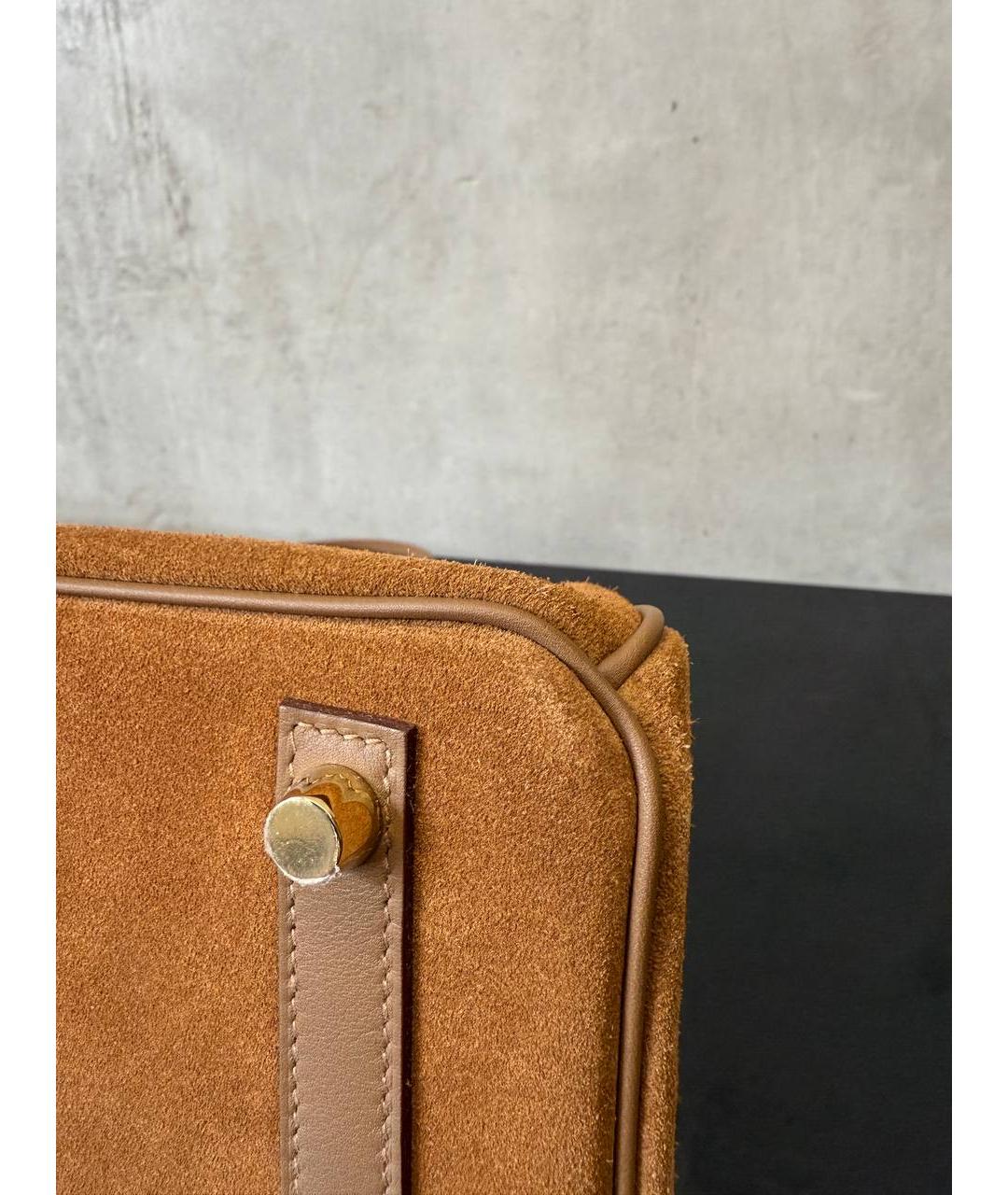 HERMES Коричневая кожаная сумка тоут, фото 4