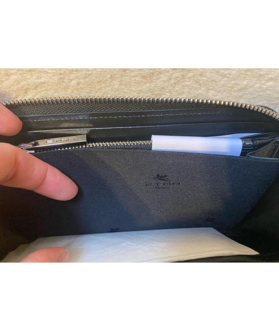 ETRO Черный кожаный кошелек, фото 4