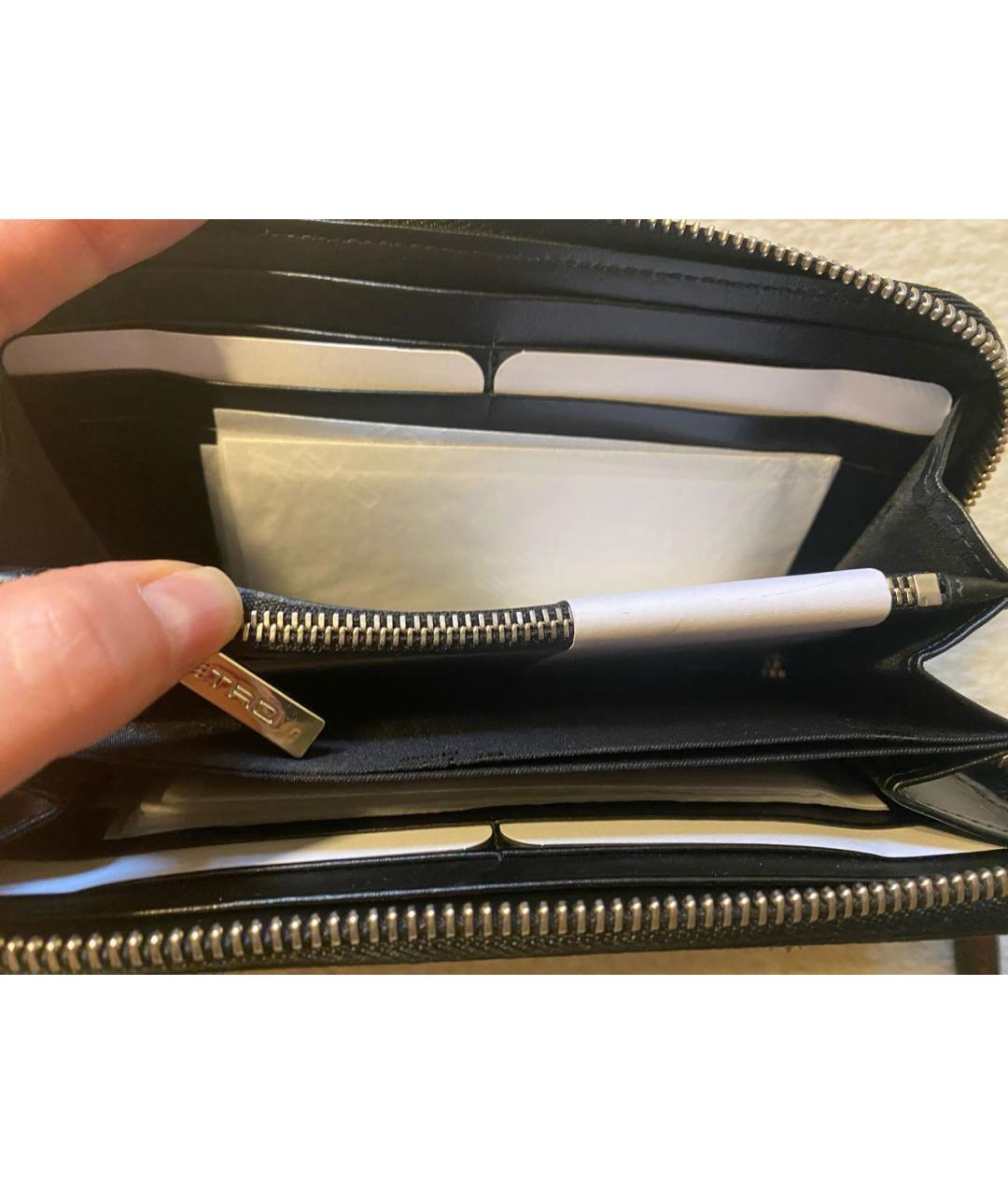ETRO Черный кожаный кошелек, фото 3