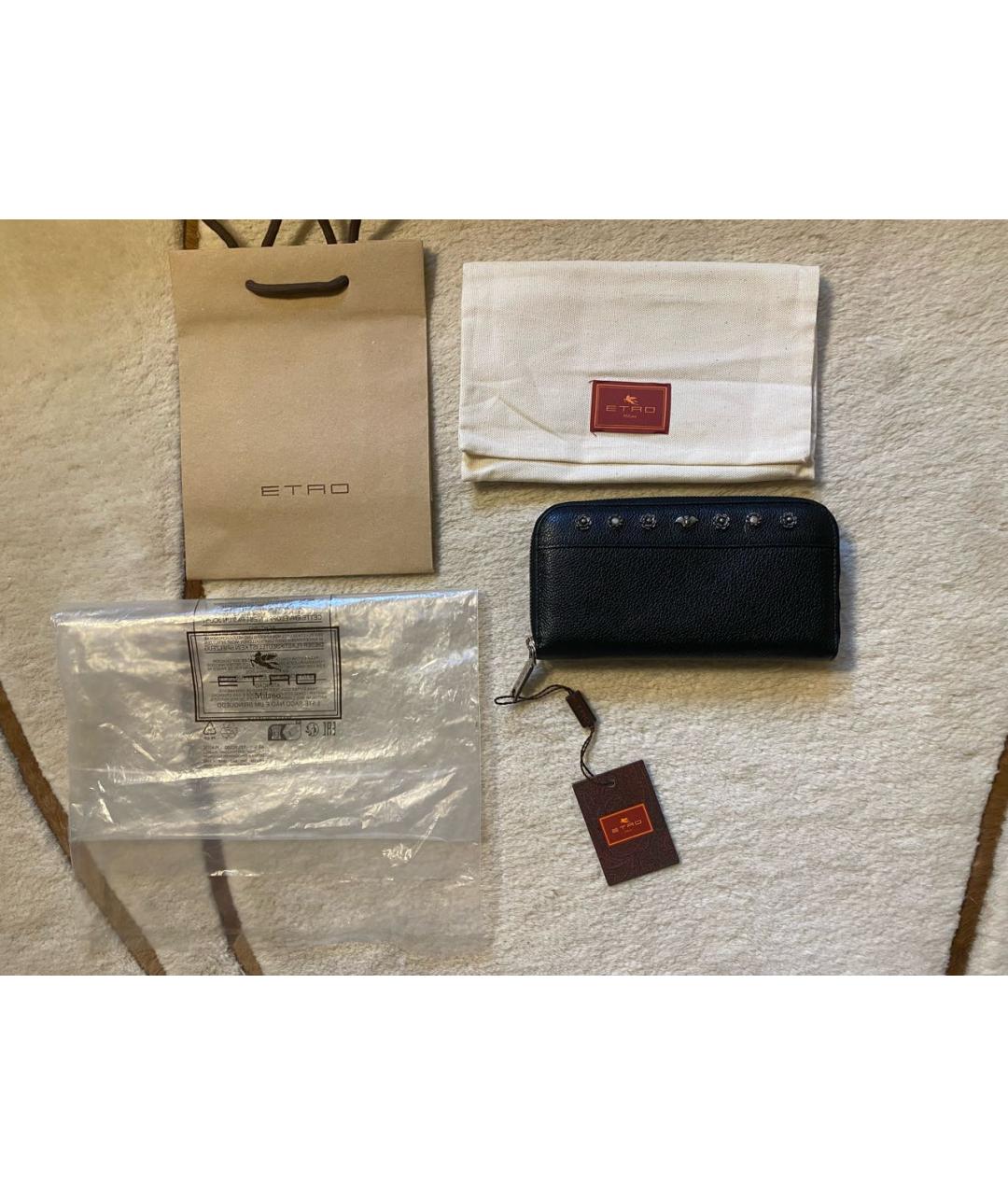 ETRO Черный кожаный кошелек, фото 8