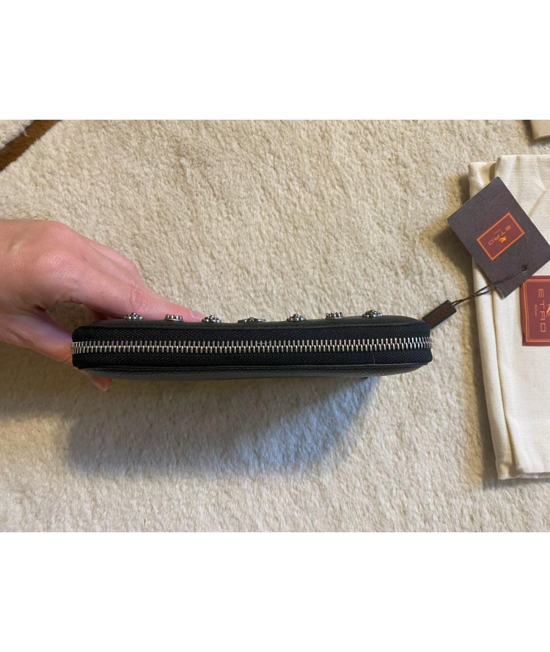 ETRO Черный кожаный кошелек, фото 6