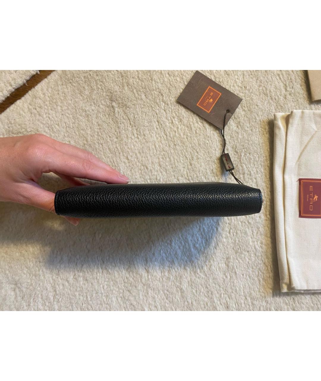 ETRO Черный кожаный кошелек, фото 7