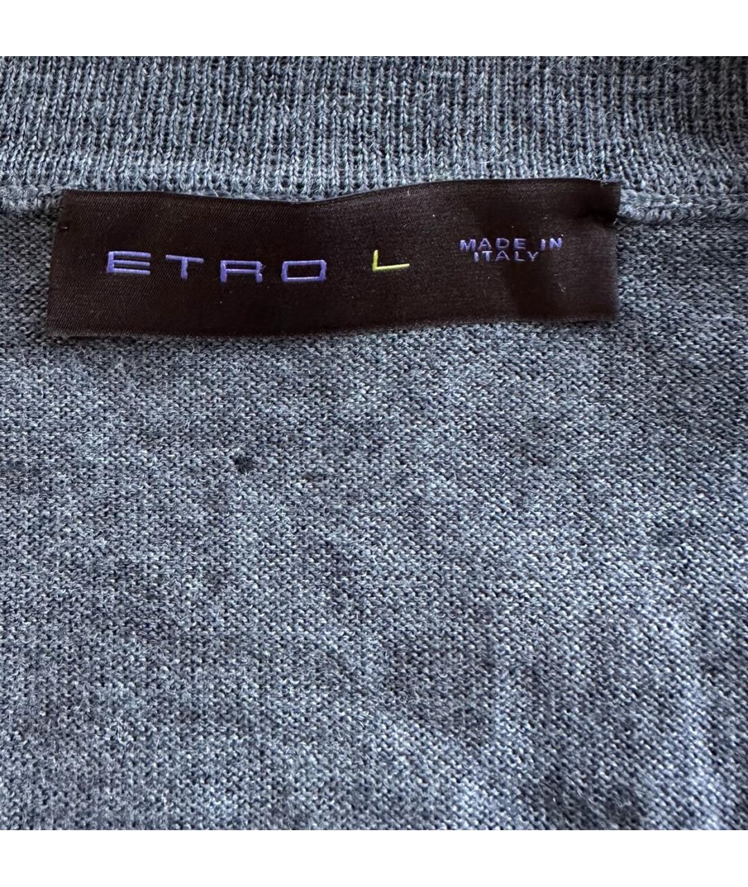 ETRO Антрацитовый шерстяной кардиган, фото 5