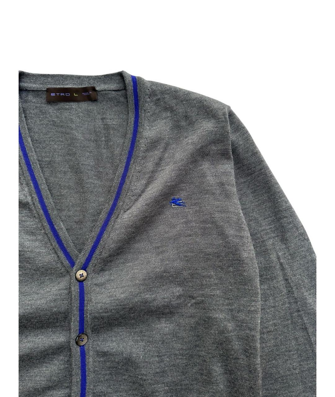 ETRO Антрацитовый шерстяной кардиган, фото 3