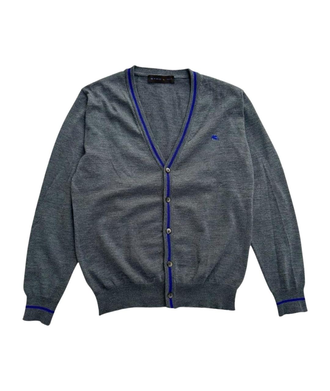 ETRO Антрацитовый шерстяной кардиган, фото 1