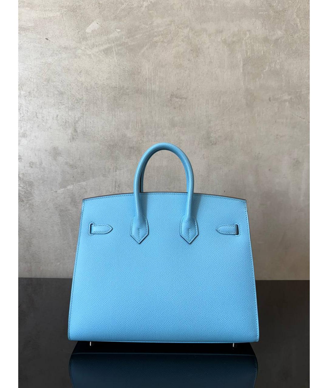HERMES Голубая кожаная сумка тоут, фото 2