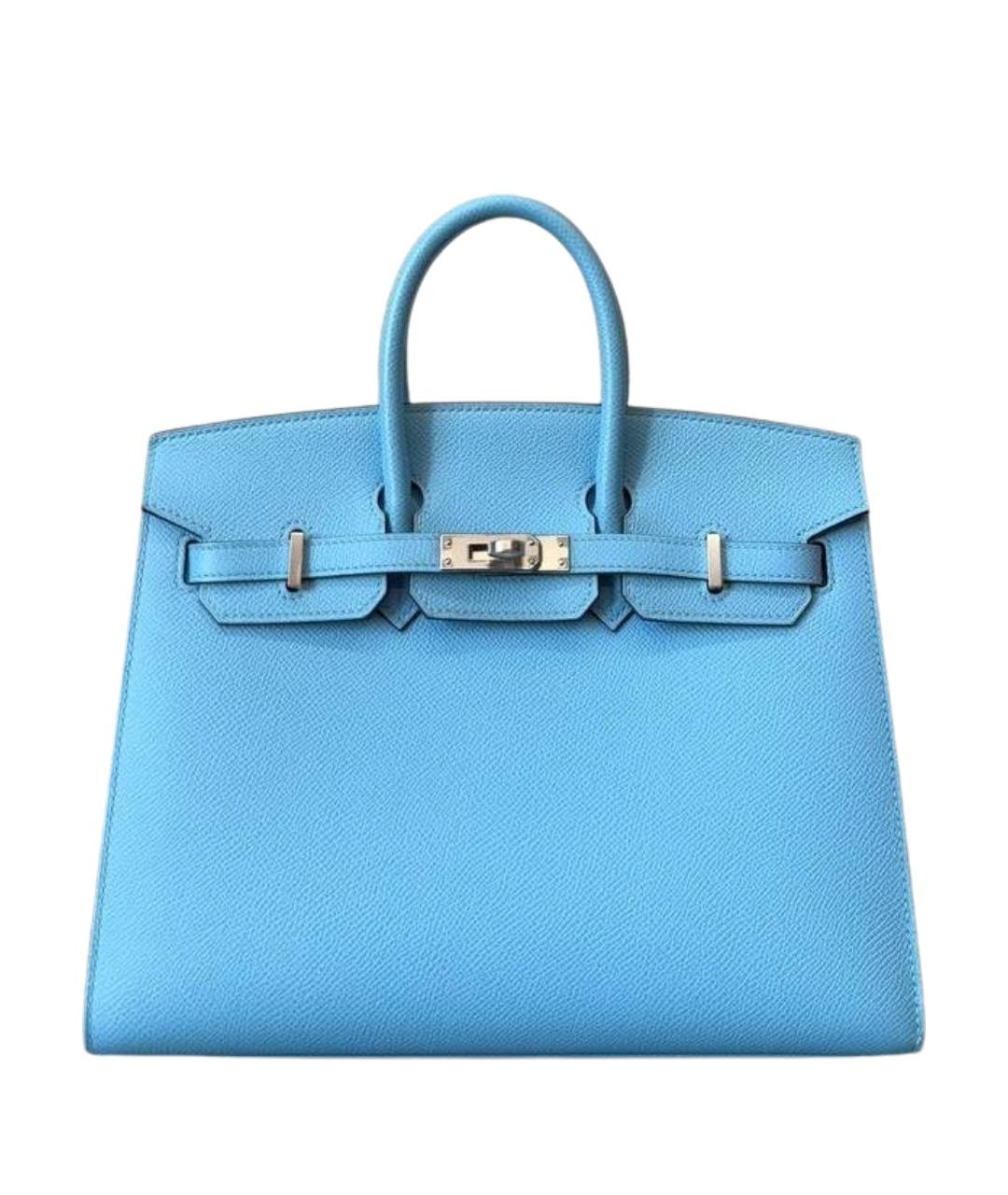 HERMES Голубая кожаная сумка тоут, фото 1