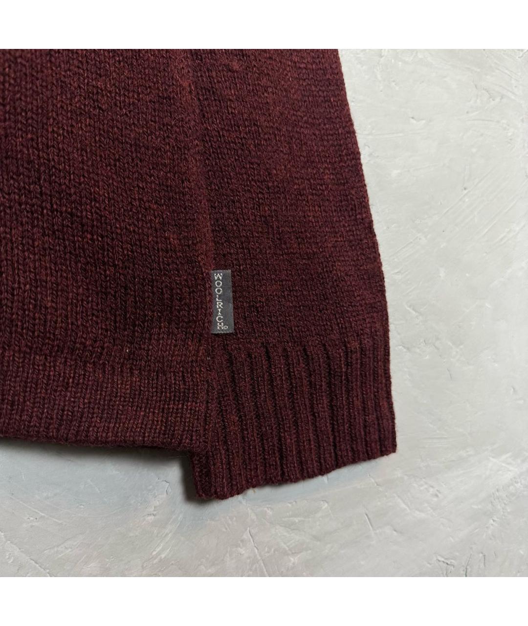 WOOLRICH Бордовый шерстяной джемпер / свитер, фото 5