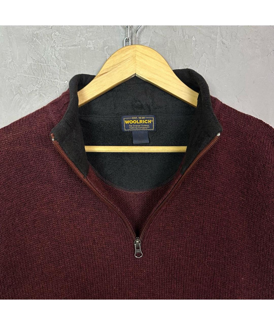 WOOLRICH Бордовый шерстяной джемпер / свитер, фото 4