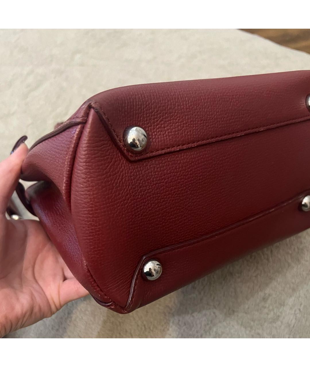 BURBERRY Бордовая кожаная сумка тоут, фото 8
