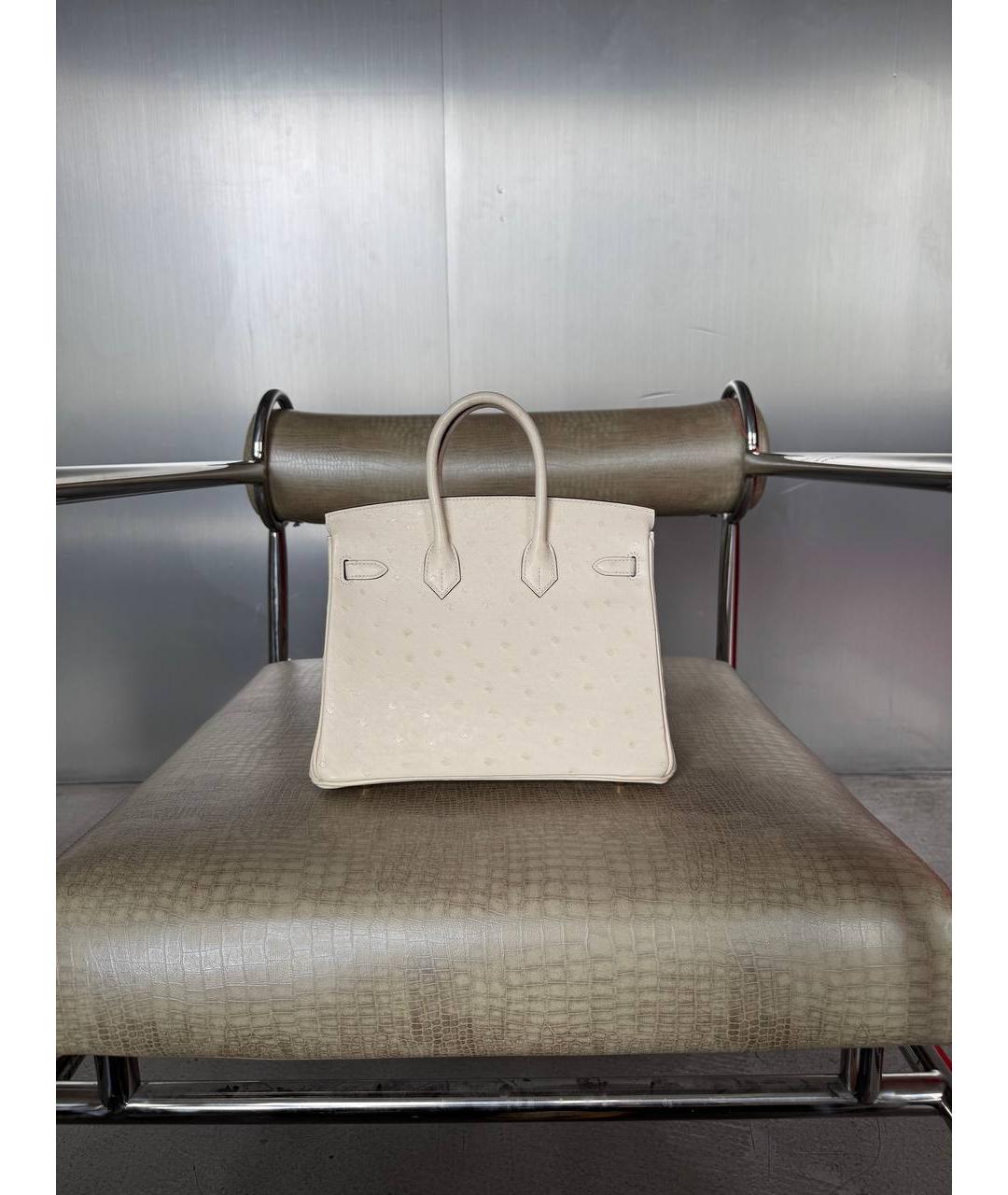 HERMES Бежевая кожаная сумка с короткими ручками, фото 4