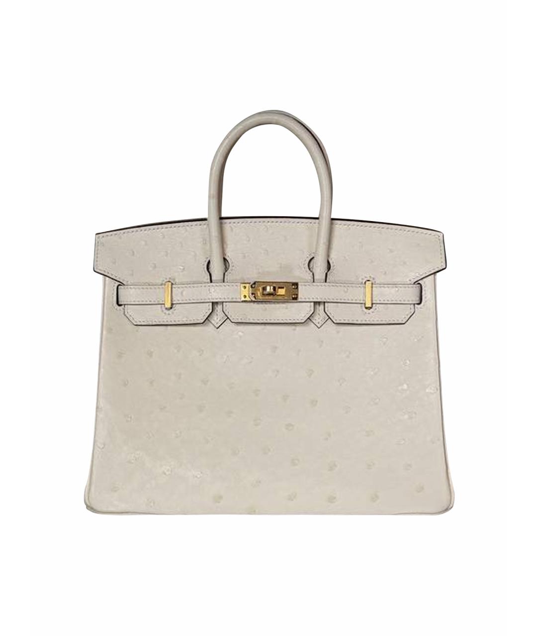 HERMES Бежевая кожаная сумка с короткими ручками, фото 1