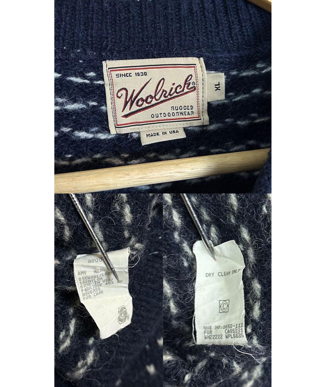 WOOLRICH Темно-синий шерстяной джемпер / свитер, фото 6