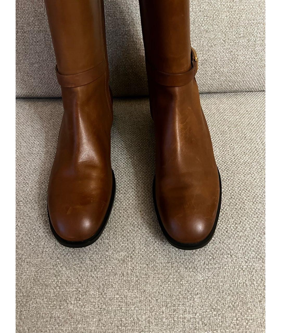 TOD'S Коричневые кожаные сапоги, фото 5