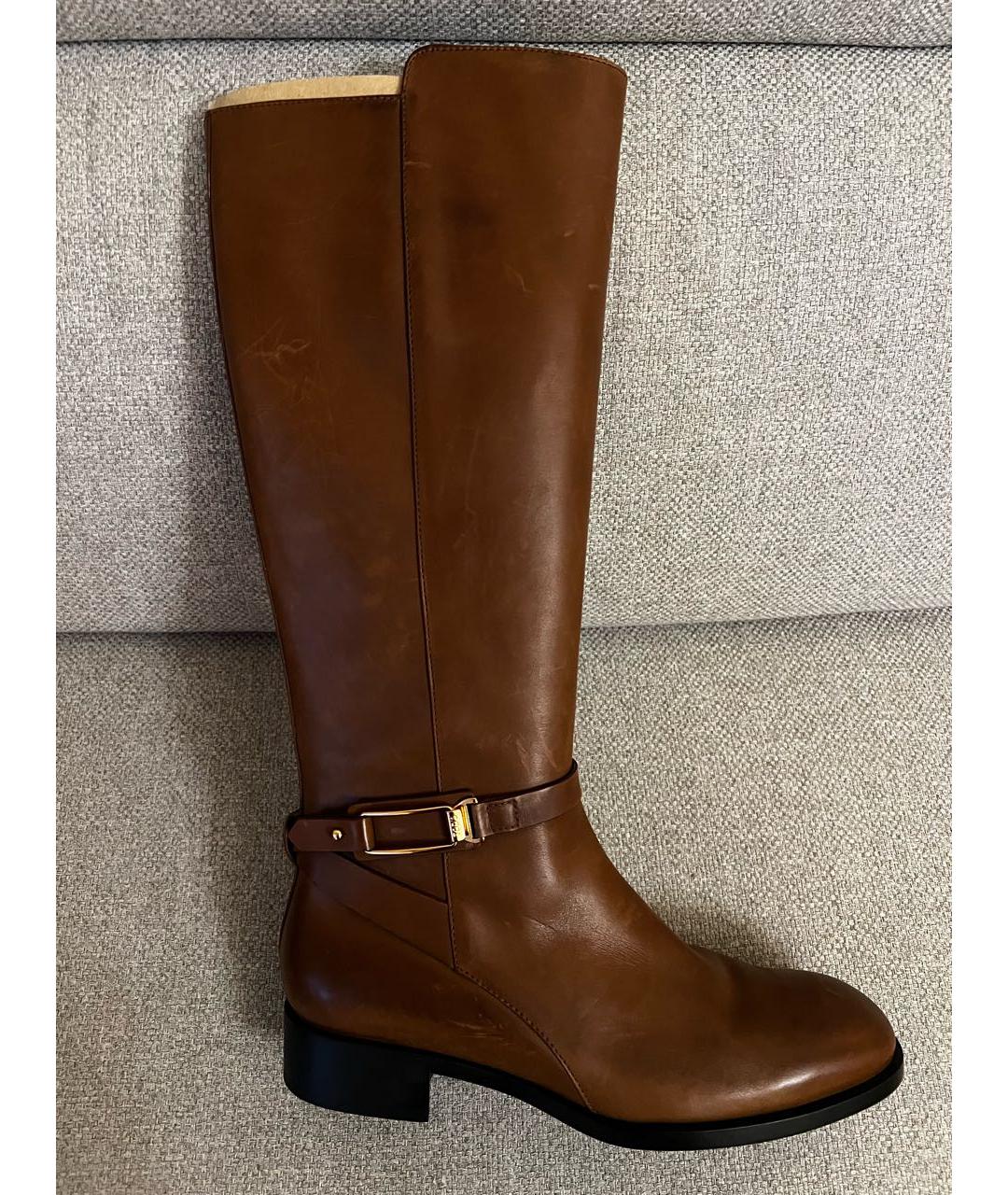 TOD'S Коричневые кожаные сапоги, фото 3